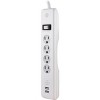 GE 6' Extension Cord with 4 Outlet 2 USB Surge Protector White - 3 of 4