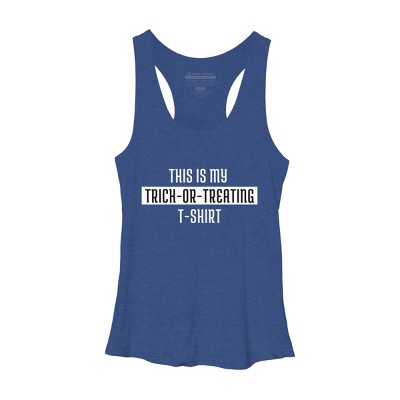 Women's Design By Humans Trick Or Treating By beeyou Racerback Tank Top