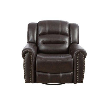 Fontoi Accent Chairs, Adjustable Recliner Chair, Leather Sofa with Soft Cushion for Living Room Bedroom Home Office, Brown, 41"*40"*42"