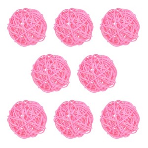 Unique Bargains Wicker Rattan Decorative DIY Crafts Balls for DIY Crafts 8 Pcs - 1 of 4