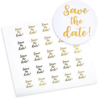 200-Count Save The Date Envelope Seal Sticker Labels, 1"
