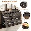 9-Drawer Dresser for Bedroom, 47" Wide Dressers Wood Vintage Chest of Drawers with Natural Texture and Vintage Gold Floral Handles - 4 of 4
