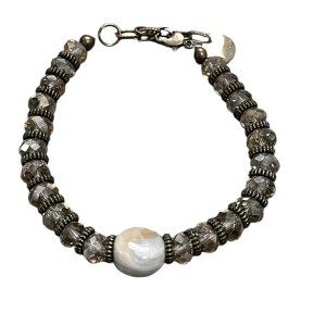 Michelle Marie Boutique's Ocean Jasper & Crystal Bracelet, Beaded Gemstone Bracelet - 1 of 4