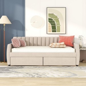NicBex 79.9" Daybed with Storage Upholstered Day bed Velvet Fabric Twin Size Daybed with 2 Spacious Drawers for Bedrooms - 1 of 4