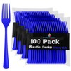 Exquisite Heavy Duty Disposable Solid Color Plastic Forks - 100 Count - 2 of 4