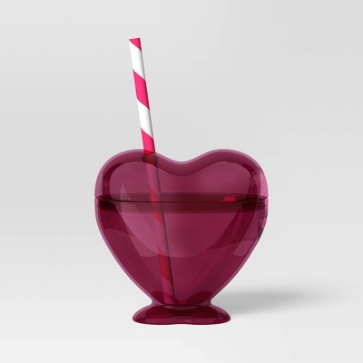 14 fl oz Figural Heart Tumbler with Straw - Room Essentials™