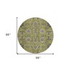 Olive Green Gray And Charcoal Oriental Washable Indoor Outdoor Area Rug - 3 of 4