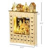 NAYSAYE Christmas Advent Calendar, Wooden 24 Drawers Lighted Village Scene for Table Mantel Reusable Countdown Holiday Gift, Beige, 14.3"*3.5"*20.5" - 3 of 4