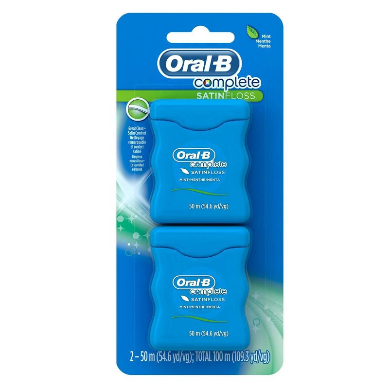 Oral-B Complete SatinFloss Dental Floss, Mint - 2pk, 3 of 6