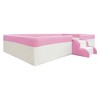 MAYEERTY Twin Size Upholstered Daybed Frame, Fence Stairs, Kids Bedroom, Pink & White - 4 of 4