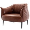 KINWELL 33" Wide Faux Vegan Leather Upholstery Barrel Chair with Metal Legs - 3 of 4