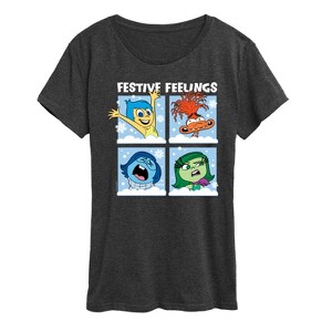 Women's - Inside Out 2 - Festive Christmas Feelings Short Sleeve Graphic T-Shirt - 1 of 4