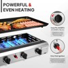 ROVSUN 4 Burner Portable Propane Griddle, 40000 BTU Rolling Flat Top Gas Grill with Electronic Ignition & Regulator for Outdoor Camping BBQ Tailgating - 3 of 4