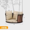 Karl Home Single Person Outdoor Hanging  Wicker Porch Swing with Cushion - 2 of 4