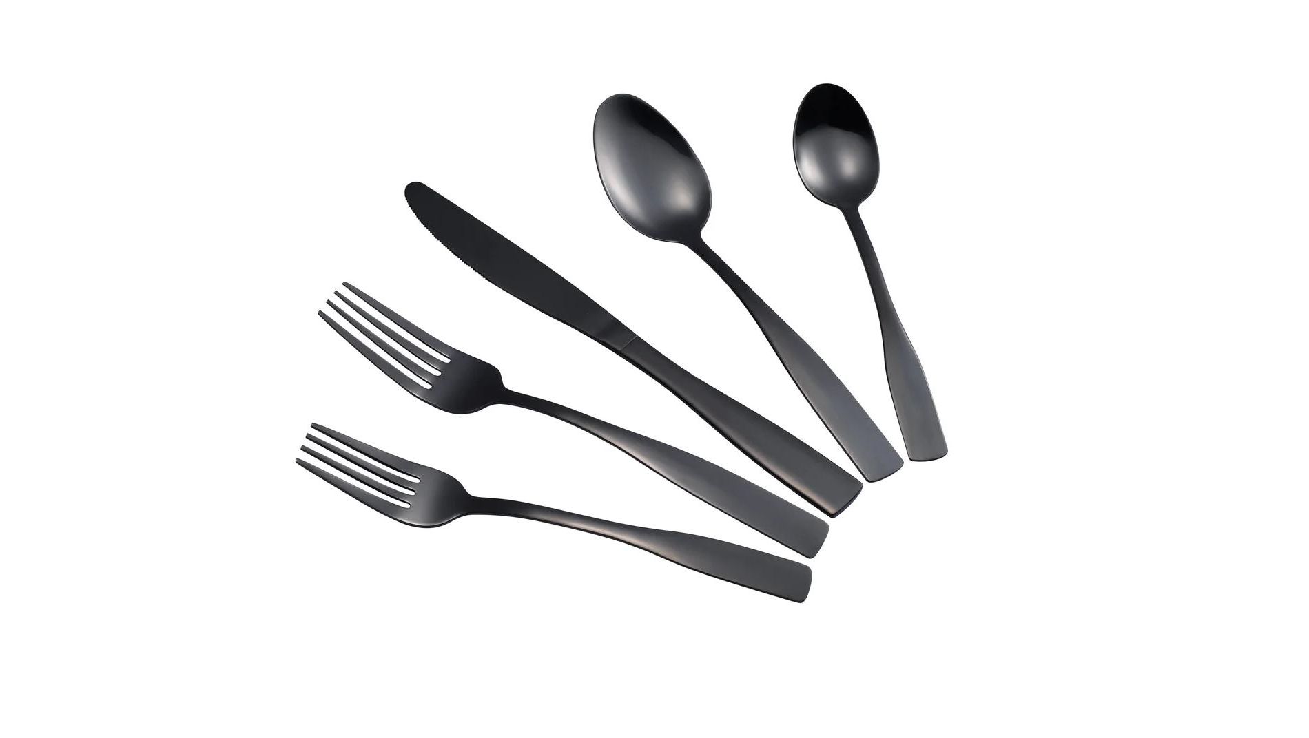 J&V TEXTILES 40-Piece Stainless Steel Flatware Silverware Set for 8