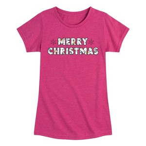 Girls' - Winnie the Pooh - Merry Christmas Fitted Short Sleeve Graphic T-Shirt - 1 of 4