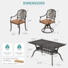 7 Piece Patio Furniture Dining Set, All-Weather Outdoor Table and Chairs for 6, Includes 4 Dining Chair & 2 Swivel Chairs & 60'' Rectangular Table - 3 of 4