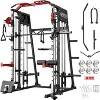 ER KANG Smith Machine, 2200lbs Squat Rack with LAT-Pull Down System & Cable Crossover Machine, Training Equipment with Leg Hold-Down Attachment - 2 of 4