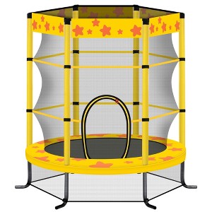 NAYSAYE Trampoline 55 Inch with Safety Net for Indoor and Outdoor Fun for Kids, Yellow, 55.00"*55.00"*63.40" - 1 of 4