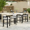 Christopher Knight Home Cal Modern Aluminum Outdoor Bar Stools with Cushion - 2 of 4