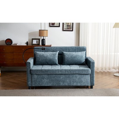 Vynxaria 56.9" Loveseat Sofa Bed with USB Ports & Adjustable Backrest - Comfort Meets Convenience