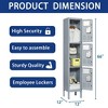 66" Metal Locker Storage Cabinet, Employees Metal Locker with Door, Lockable File Cabinet, Storage Locker for School Gym Home Office Garage - 3 of 4