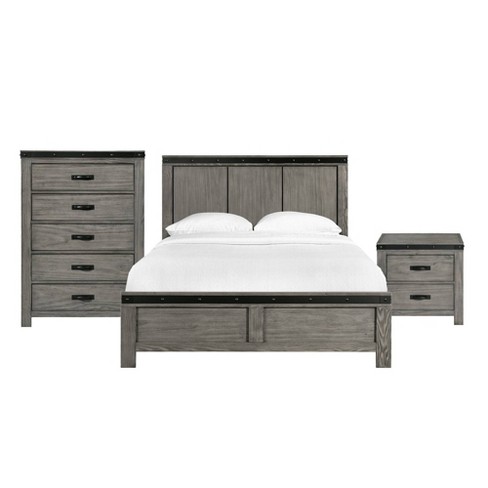 Montauk Panel 3pc Bedroom Set Gray Picket House Furnishings