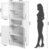67" Freestanding Storage Cabinet - Glass Door Pantry with Adjustable Shelves for Kitchen/Laundry Room/Home Office - 2 of 4