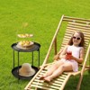 Maggift Patio End Tables, Modern Decorative Side Tables, Stylish Design for Patio, Living Room, Indoor and Outdoor Use, Black, 16.1"*16.1"*20.1" - 2 of 4