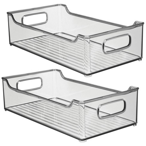 Mdesign Wide Plastic Kitchen Storage Container Bin, Handles, 2 Pack ...