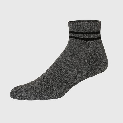 Hanes Premium Men's Comfort Fit Ankle Socks 4pk - Black/Gray 6-12