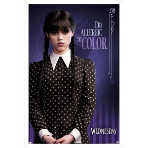Trends International Wednesday - I'm Allergic To Color Framed Wall Poster Prints - 1 of 4