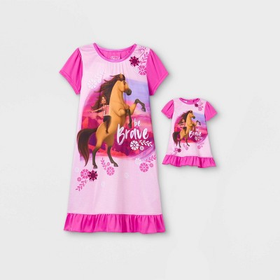 Girls' Spirit Riding Free Doll & Me Dorm Nightgown - Pink 8
