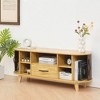 HYLEORY TV Stand for TVs, Tall Modern Entertainment Center with Panel Sliding Door, Media Console Cabinet with Storage for Living Room - 4 of 4