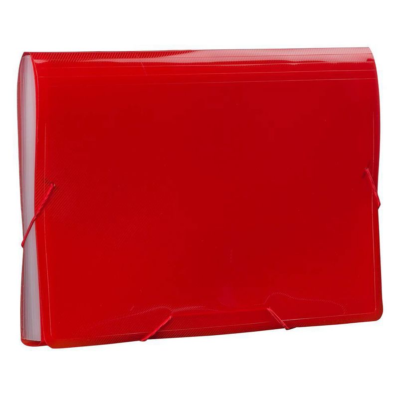 JAM Paper 10" x 15" 13 Pocket Plastic Expanding File Folder - Legal Size - Red, 4 of 5