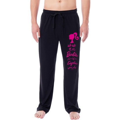 Barbie Mens All Around The World Languages Title Sleep Pajama Pants Black Target