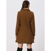 INSPIRE CHIC Women's Single Breasted Long Peter Pan Collar Vintage Winter Overcoat - 4 of 4