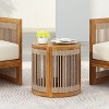 Christopher Knight Home Eland Boho Outdoor Acacia Wood Handwoven Rope Slat Side Table - 2 of 4
