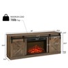 Wooakway 58"L 24"H 15"D Modern Electric Fireplace TV Stand Console with Barn Door Design Overheating Protection Storage Cabinet for TVs up to 65" - 4 of 4