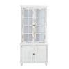 ModernLuxe Freestanding Glass Display Cabinet with Adjustable Shelves, Vintage Storage Cabinet Pantry Bookshelf Retro Hutch Cabinet, White Washed - 4 of 4