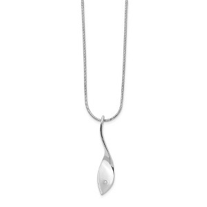 Black Bow Jewelry Twisted Diamond Pendant Necklace in Rhodium Plated Silver, 18-20 Inch - 1 of 4