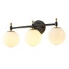 Dewdrop 3-Light Modern Bathroom Vanity Light, Black & Gold Globe Glass, E12 Dimmable, Hardwired, ETL Listed - 2 of 4
