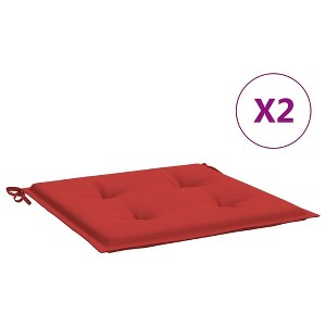 vidaXL Garden Chair Cushions in Durable Oxford Fabric - Set of 2, Bold Red, 19.7"x19.7"x1.2" - Suitable for Outdoor Use - 1 of 4