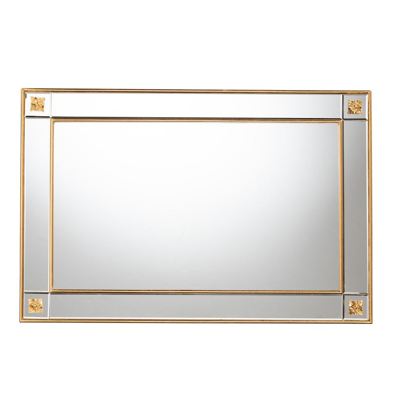Baxton Studio Iara Modern Glam and Luxe Antique Goldleaf Finished Wood Accent Wall Mirror, 3 of 6