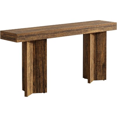 Tribesigns 63" Farmhouse Console Table, Wooden Rectangular Sofa Table Behind The Couch