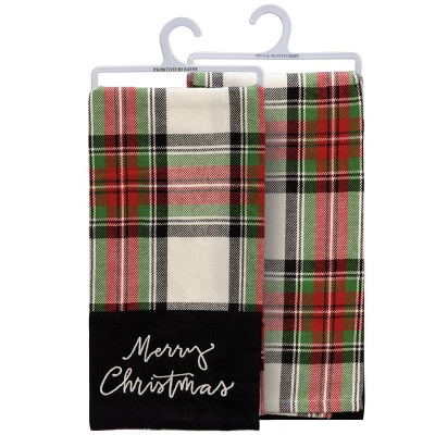 Primitives by Kathy Merry Christmas Plaid Kitchen Dish Towel - 20" x 28"