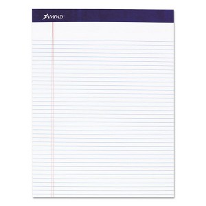 Ampad Legal Ruled Pads, Narrow Rule, 50 White 8.5 x 11.75 Sheets, 4/Pack - 1 of 1