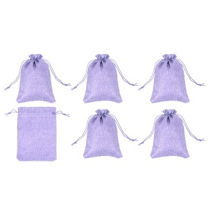 Unique Bargains Cotton Linen Bank Coin Change Bag with Drawstring 6 Pcs - 1 of 4