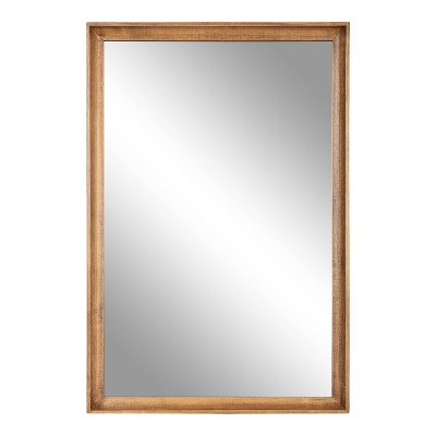 Rustic Brown Rectangular Wooden Wall Mirror 24" x 36"