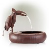 16" Iron Indoor/Outdoor Rustic Metal Toucan Water Fountain Yard Statue Brown - Alpine Corporation - 4 of 4
